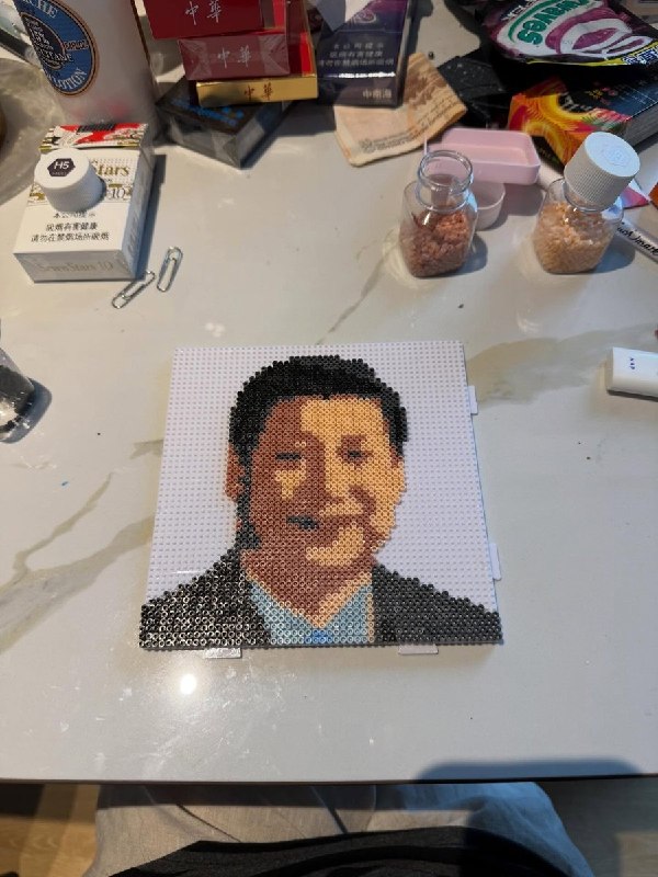 拼习习：从“伟大领袖”到拼豆挂件近日，有国内网友用拼豆制作习近平头像并在社交平台分享