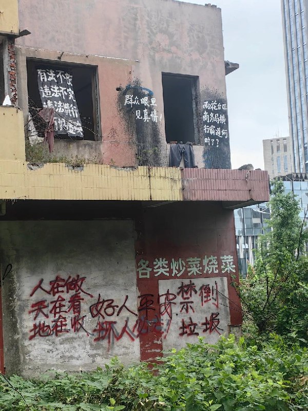 9月11日，一网友晒出一组抗议照片