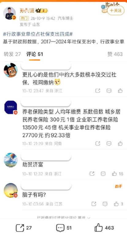 体制内吃掉近40%社保：2300万人拿1.58万亿，1.8亿人拿零头