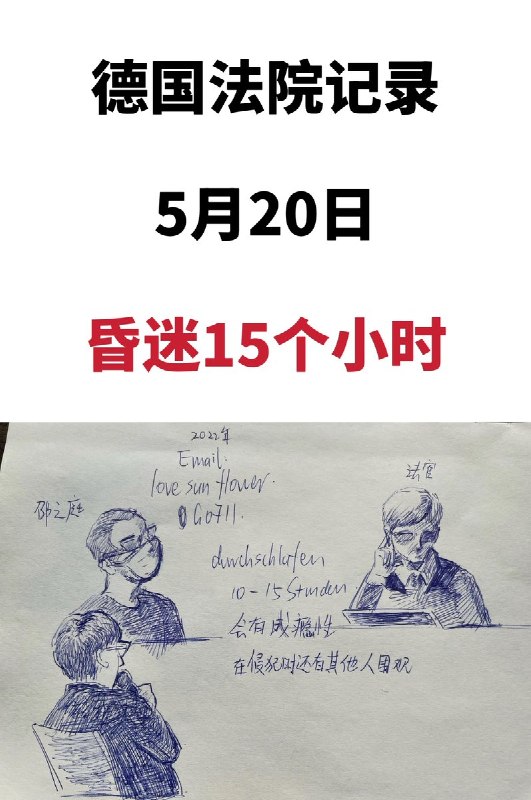 5月20日，在德留学生迷奸案罪犯 邵之霆庭审