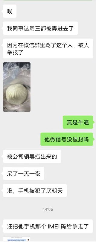 近日，网传一则聊天记录称，一名网友因在群聊中辱骂习近平，被人举报