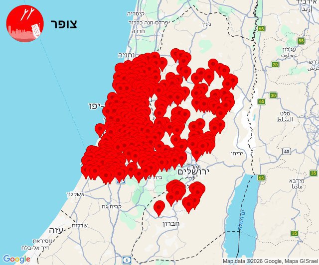 15分钟前，以色列第12频道报道：警报已启动