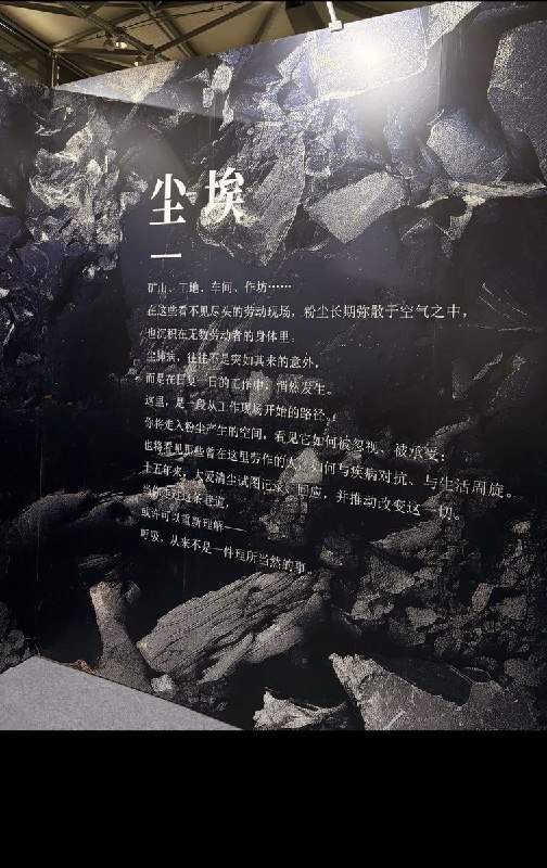 近日，“大爱清尘”在上海举办了一场聚焦90后尘肺病工人的公益展览，展示了多名因石材加工粉尘导致尘肺病而英年早逝的工人案例