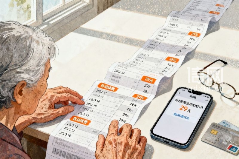 家属称七旬母亲被扣华为影视会员费近四年，反复交涉后仅同意退两年10月19日，据信网报道，山东烟台王先生反映，七十多岁的母亲自2022年12月起被扣取华为影视会员费，首月12元，此后每月29元，累计超千元，直到今年10月查账才被家人发现