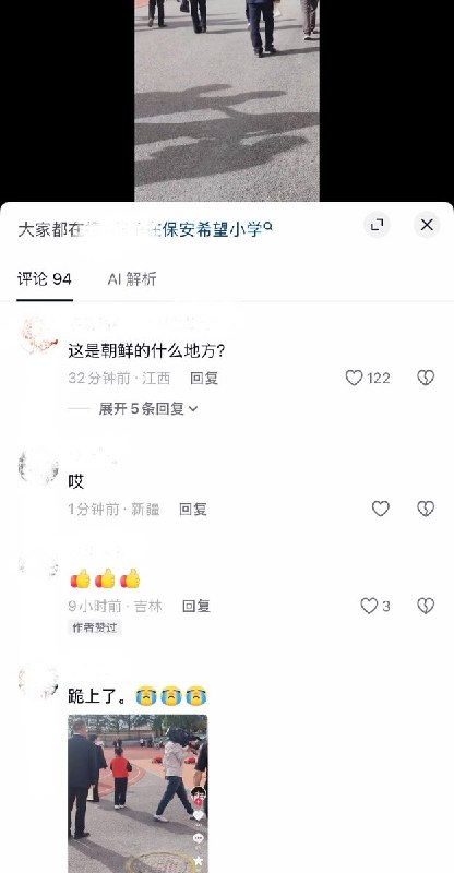 9月24日，吉林延边保安希望小学在迎来“长春来的教授以及县教育局领导”视察指导时，安排一名的小学生担任“小解说员”