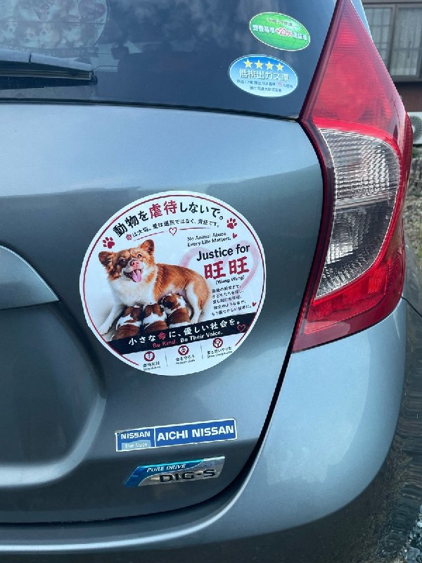 8月13日，有网友发帖称，自己在车上张贴“反对虐待动物”“Justice for 旺旺”等车贴，并尝试将相关内容发布至抖音，却遭到“秒删”