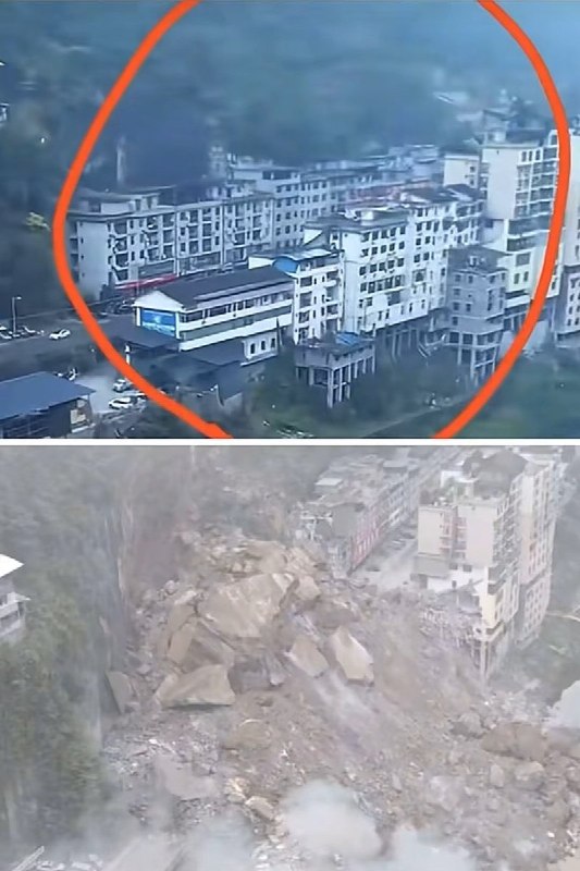 【重庆山体塌方】7月17日，重庆彭水乌江三桥附近发生山体塌方