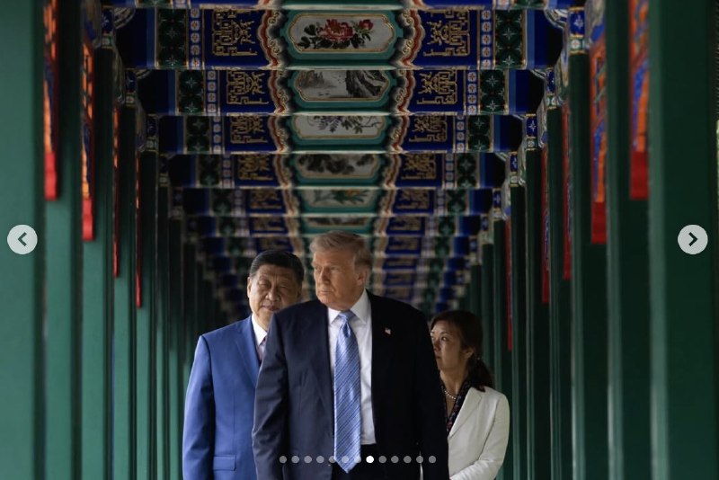 美联社记者，普利策奖得主Evanvucci在Ins分享了他拍摄的特朗普与习近平会面照片查看原文美联社记者，普利策奖得主Evanvucci在Ins分享了他拍摄的特朗普与习近平会面照片查看原文